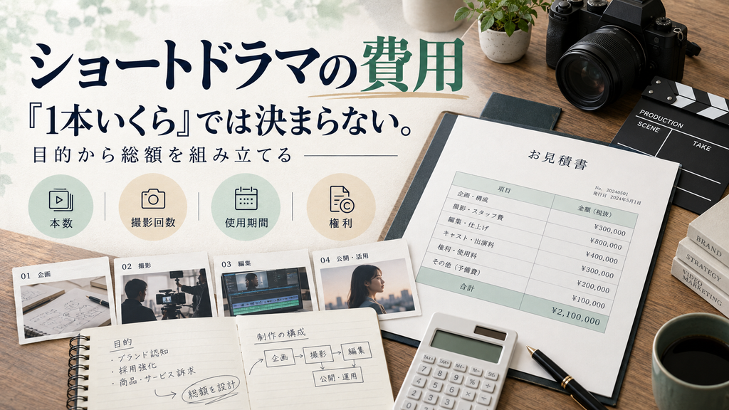 ショートドラマの費用|「1本いくら」で決めると足りなくなる。目的から総額を組み立てる